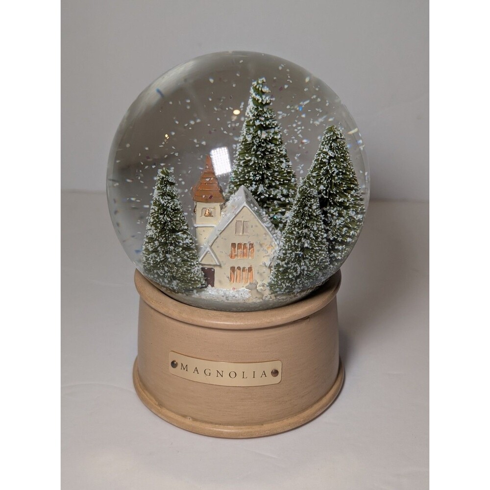 Magnolia Silos Waco Chapel Snow Globe, Clear & Full